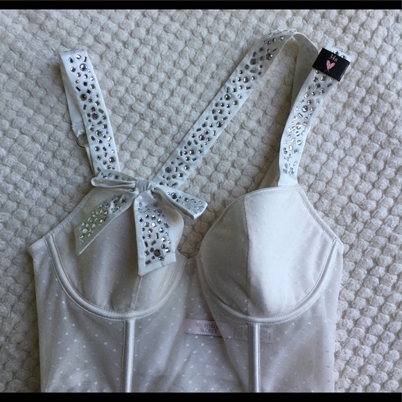 VICTORIA'S SECRET FASHION SHOW Embellished Bow Strap Bra/Bustier✨ - Picture 10 of 12